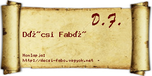 Décsi Fabó névjegykártya